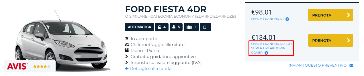 Senza franchigia con Super Breakdown Cover