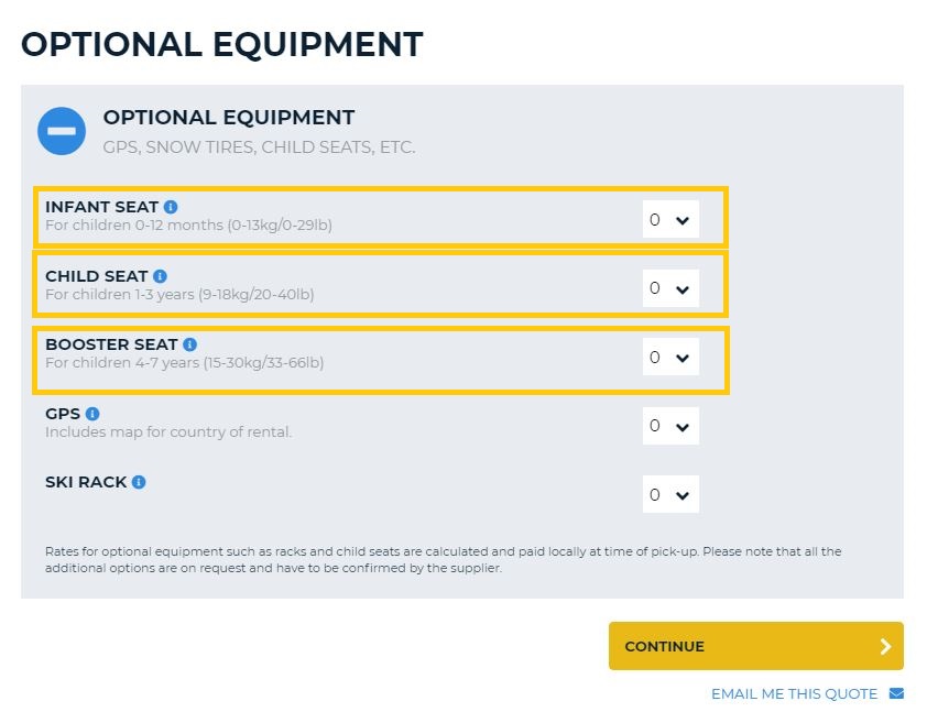 Come aggiungere un seggiolino alla tua prenotazione