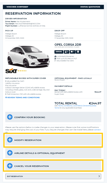 Come modificare o cancellare una prenotazione online: vedere prenotazione
