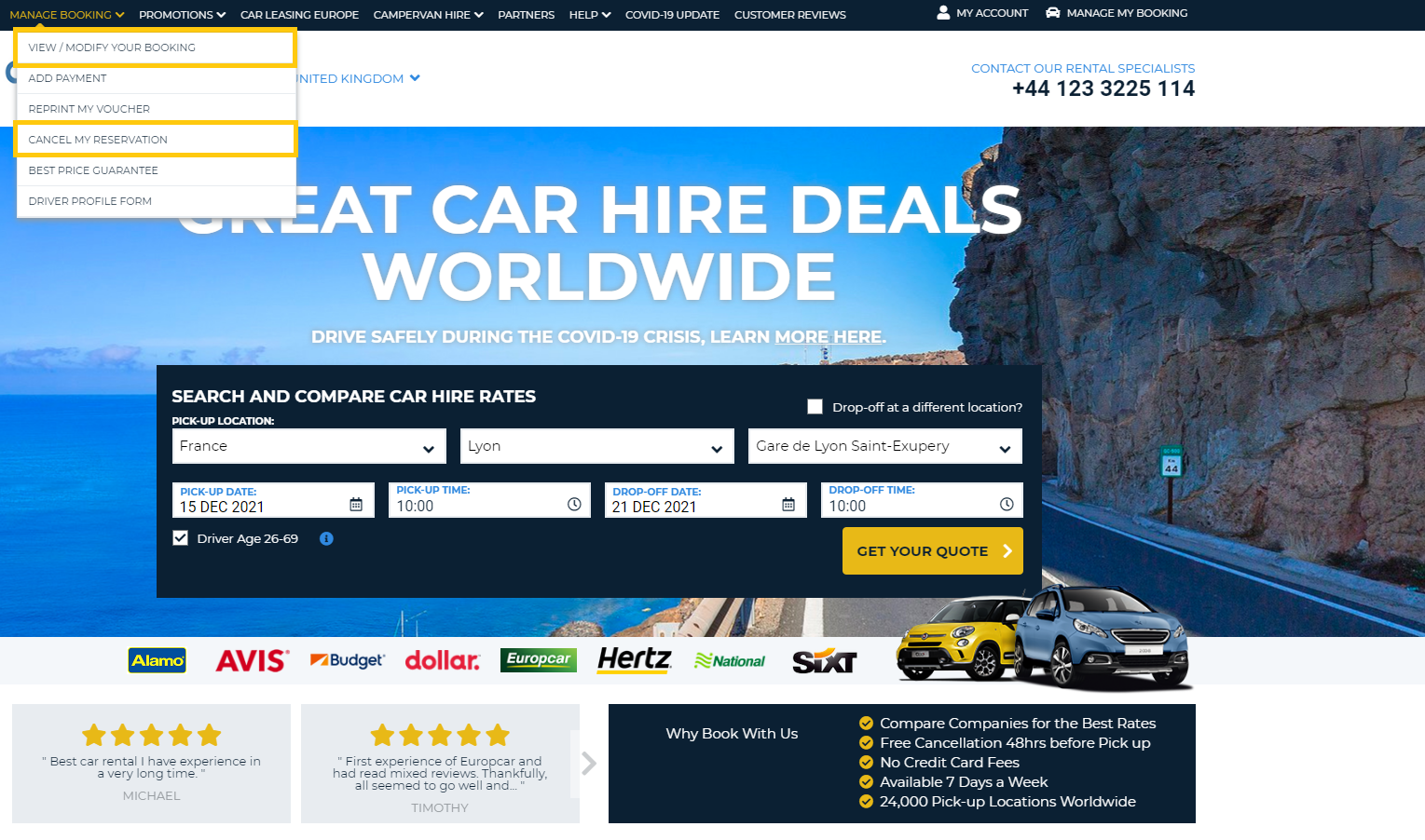 Come modificare o cancellare una prenotazione online- accedere alla prenotazione